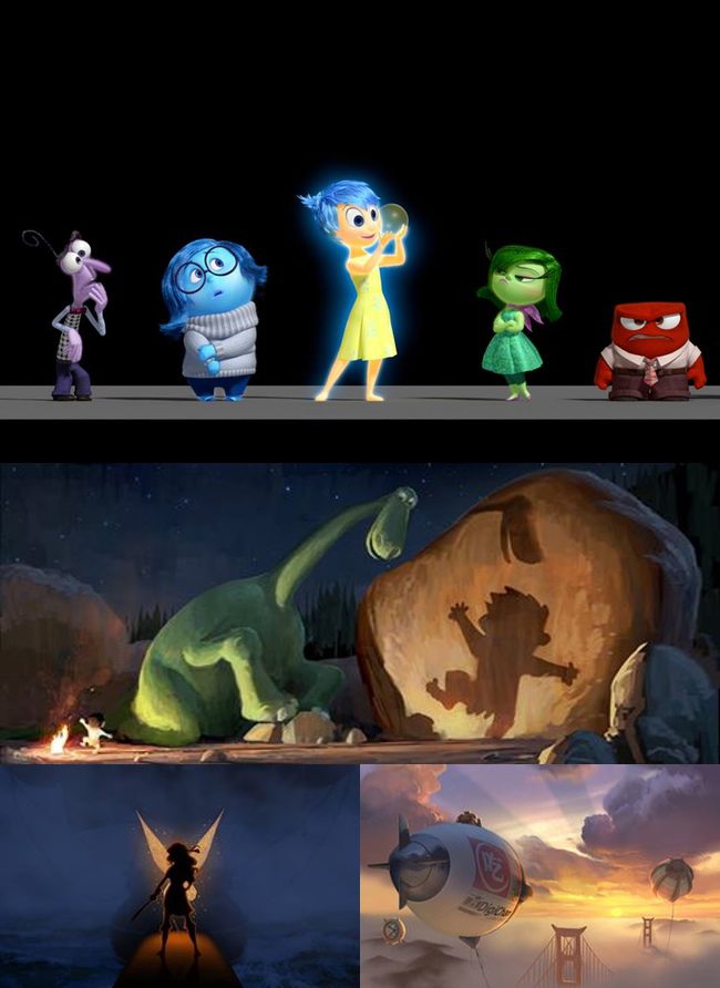 Inside Out, The Good Dinosaur, Big Hero 6 y Campanilla