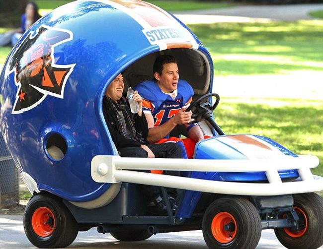 Jonah Hill y Channing Tatum en el rodaje de 22 Jump Street