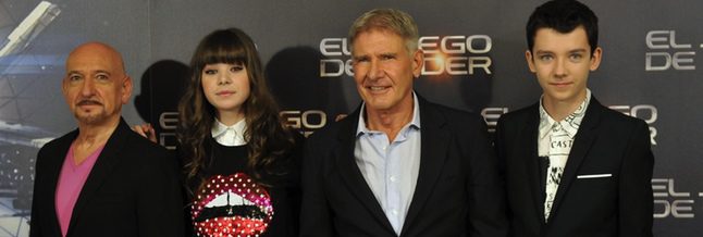 Ben Kingsley, Hailee Steinfeld, Harrison Ford y Asa Butterfield en Madrid