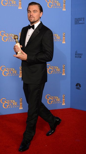 Leonardo DiCaprio con su Globo de Oro 2014