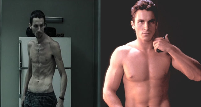 Christian Bale para El Maquinista y para Batman Begins