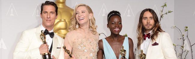 Matthew McConaughey, Cate Blanchett, Lupita Nyong'o y Jared Leto en los Oscar 2014