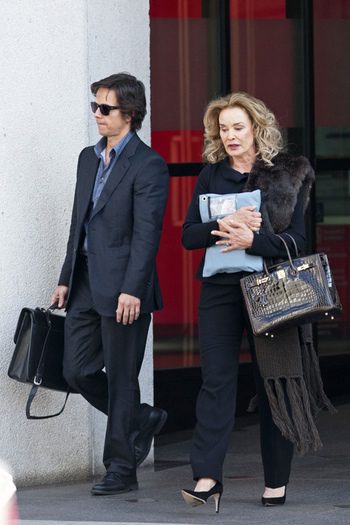 Mark Wahlberg y Jessica Lange en el rodaje de 'The Gambler'