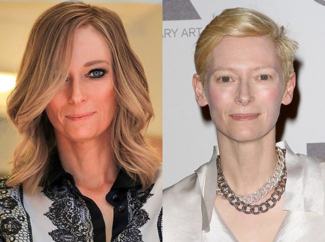 Tilda Swinton en Trainwreck y en la vida normal