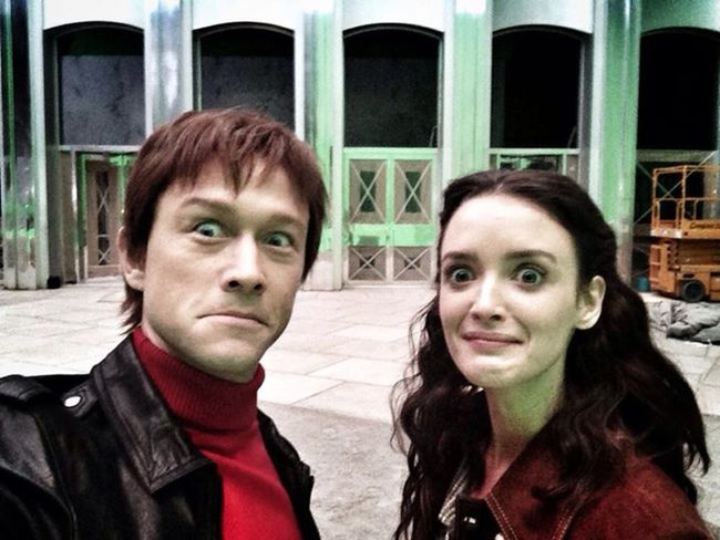 Joseph Gordon Levitt y Charlotte Le Bon en el rodaje de The Walk