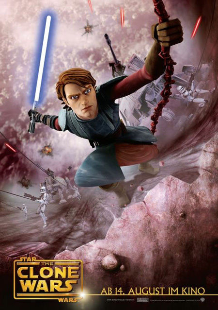 Tres carteles individuales de 'Star Wars: clone wars'