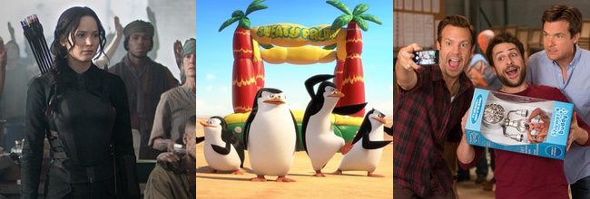  'Los Juegos del Hambre: Sinsajo - Parte 1', 'Los pingüinos de Madagascar' y 'Cómo acabar sin tu jefe 2' se disputan la taquilla estadounidense