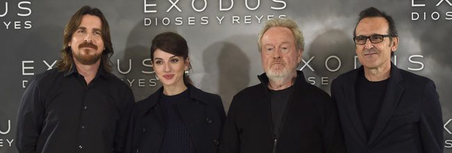 Christian Bale, María Valverde, Ridley Scott y Alberto Iglesias en Madrid