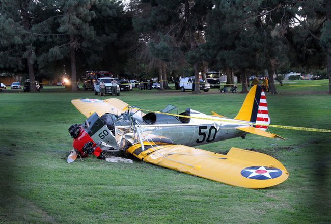 Avioneta de Harrison Ford después del accidente