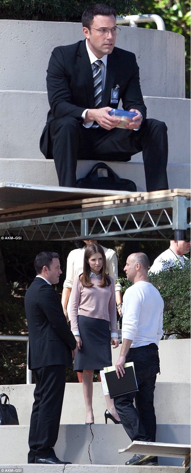  Anna Kendrick y Ben Affleck en el set de 'The Accountant'