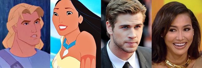  Naya Rivera y Liam Hemsworth en 'Pocahontas'