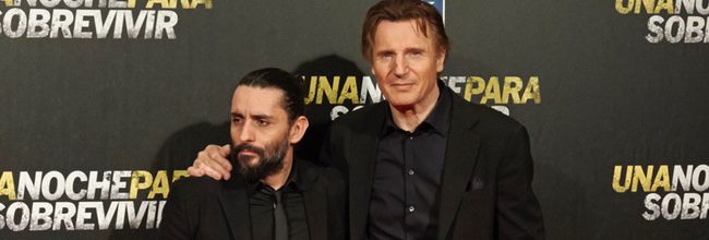  Liam Neeson presentando 'Una noche para sobrevivir'