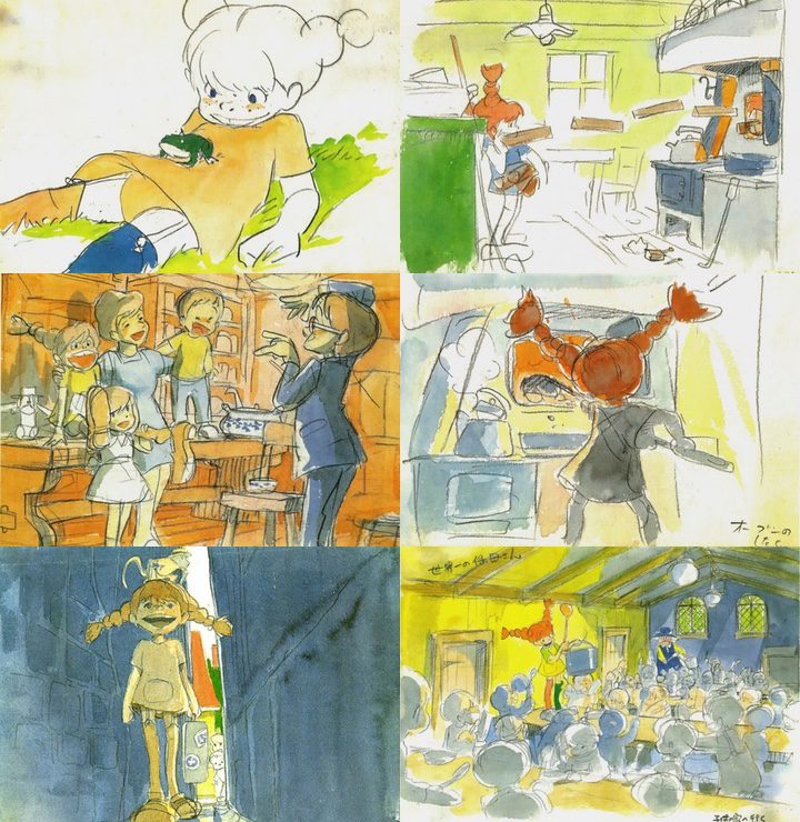  Bocetos y Storyboards de 'Pippi Calzaslargas' de Hayao Miyazaki