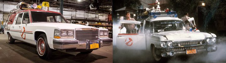 El Ecto-1 de Cazafantasmas y el de Los Cazafantasmas