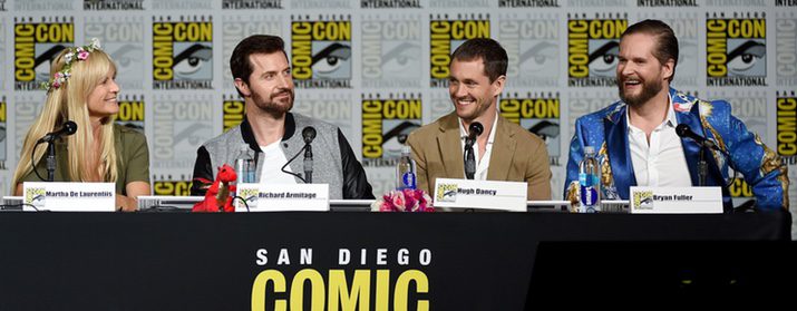 Martha De Laurentiis, Richard Armitage, Hugh Dancy y Bryan Fuller.