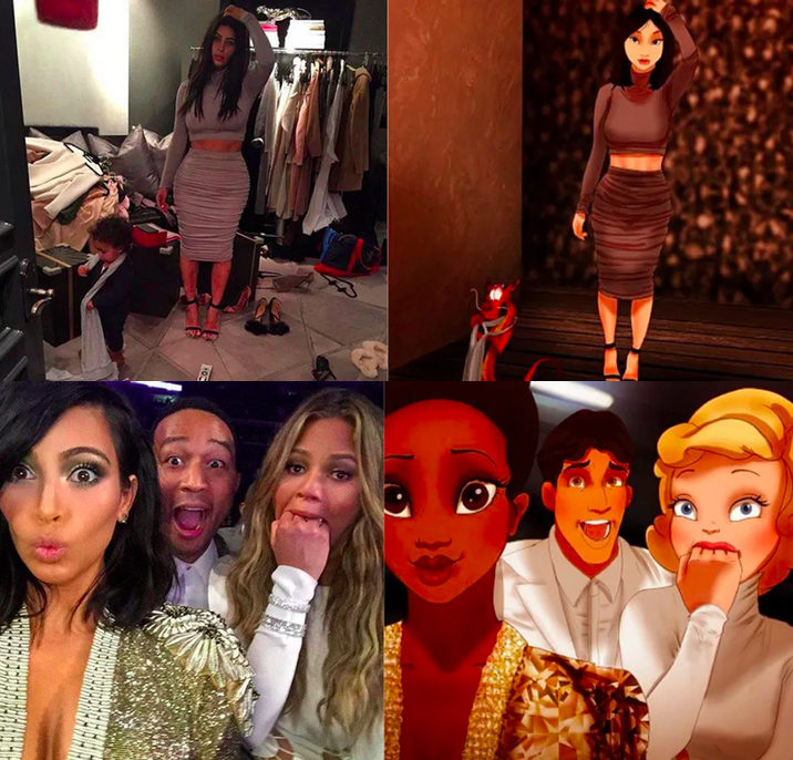 Las princesas Disney deciden convertirse en Kim Kardashian