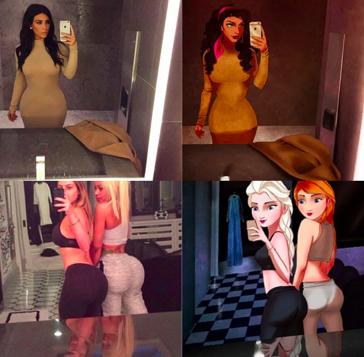 Las princesas Disney deciden convertirse en Kim Kardashian