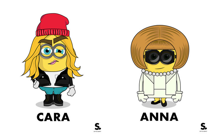  Cara Delevingne y Anna Wintour como Minions