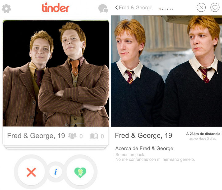 Tinder gemelos Weasley