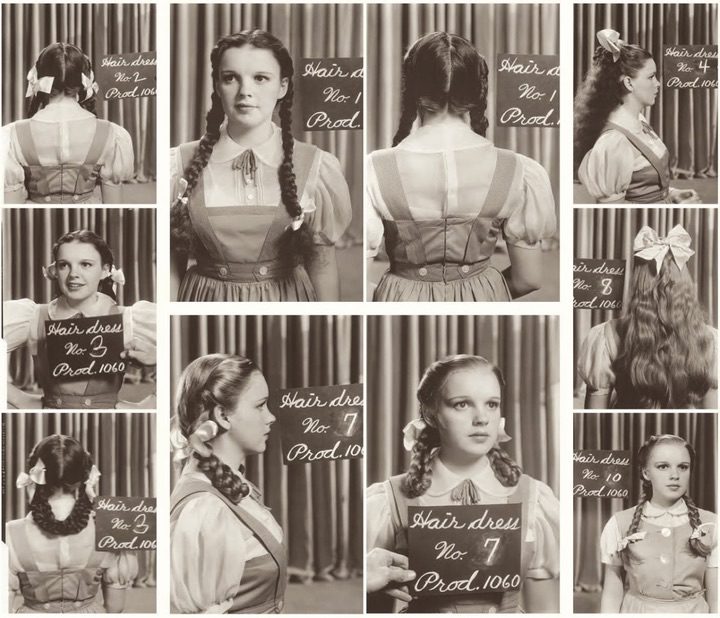 Pruebas de peluquería y vestuario de Judy Garland