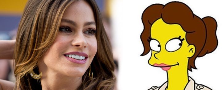 Sofía Vergara con su personaje en 'Los Simpson'