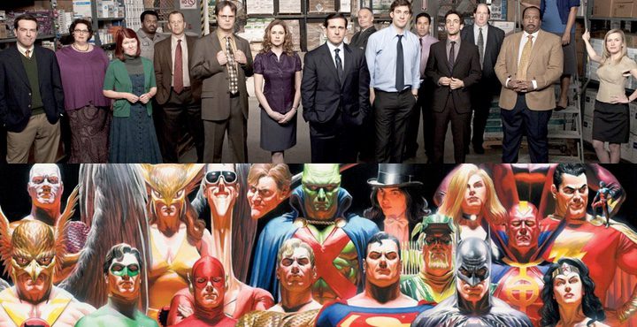 Personajes de 'The Office' y de DC Comics