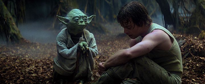 Yoda junto a Luke Skywalker