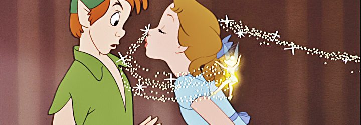 Escena del beso entre Peter Pan y Wendy