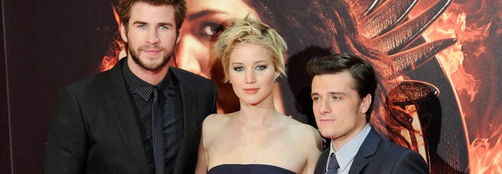 Liam Hemsworth, Jennifer Lawrence y Josh Hutcherson en Madrid