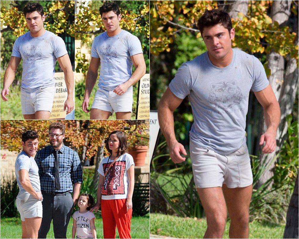 Zac Efron en el set de 'Malditos vecinos 2'