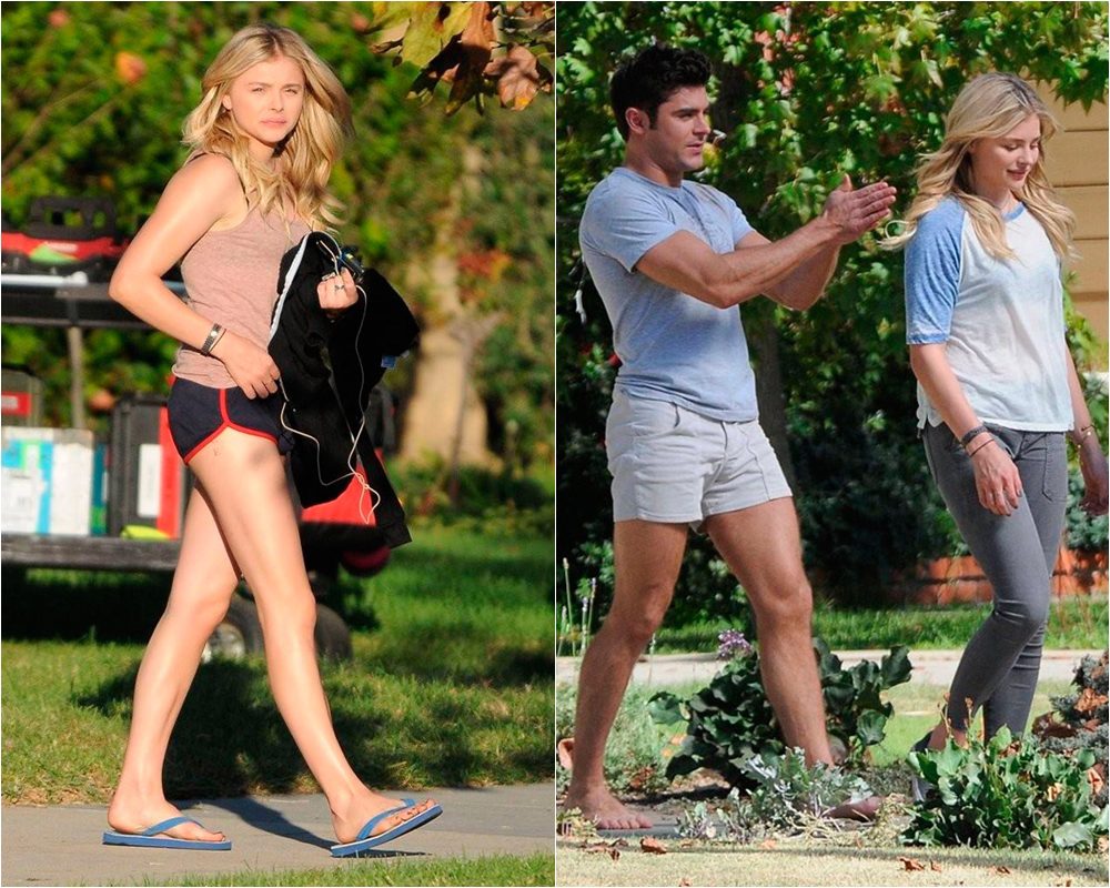 Zac Efron y Chlöe Grace-Moretz en el set de 'Malditos vecinos 2'