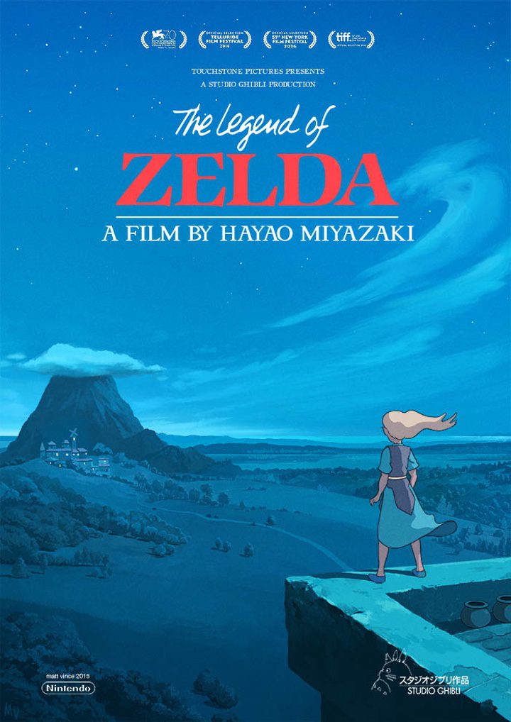 Zelda en el cartel inspirado en Studio Ghibli 