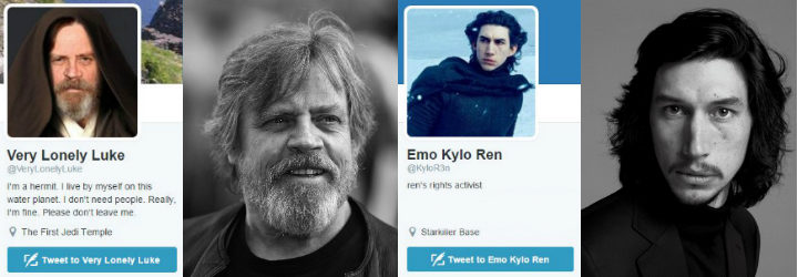  Cuentas de twitter de Skywalker y Kylo Ren