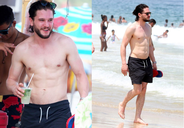 Kit Harington sin camiseta