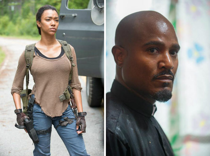  Sasha y Padre Gabriel en 'The Walking Dead'