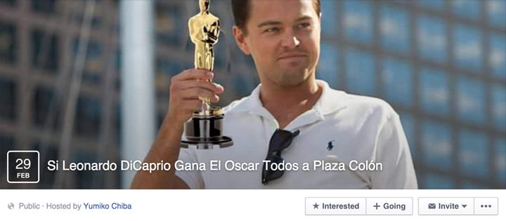 evento DiCaprio en Facebook