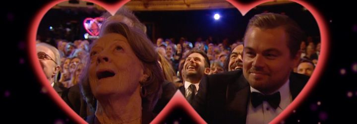  Kiss cam Leonardo DiCaprio y Maggie Smith