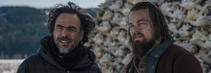 Alejandro G. Iñárritu y Leonardo DiCaprio en el set de 'El renacido'