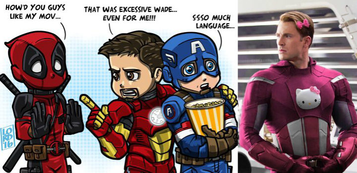  Viñeta Iron Man, Capitán América y Deadpool