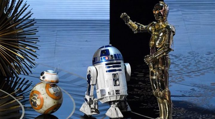  C-3PO, R2D2 Y BB-8 en la gala de los Oscar