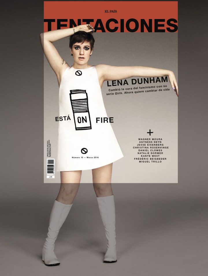 La portada de Tentaciones sobre la foto original de Lena Dunham