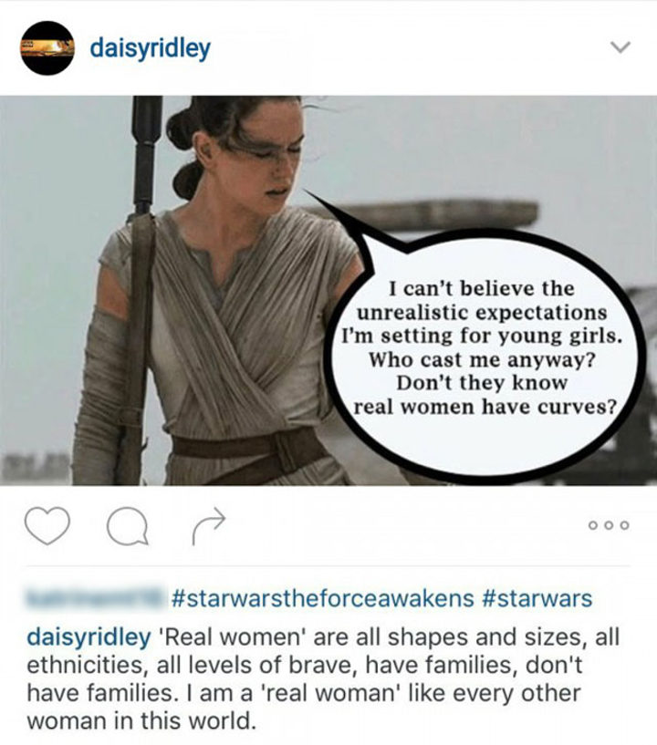 primer post de Daisy Ridley