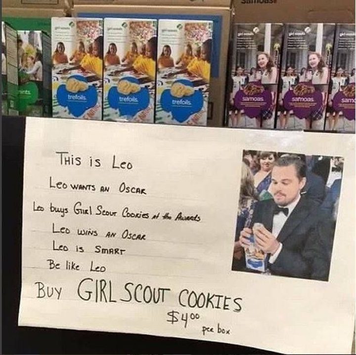  Leonardo DiCaprio y el anuncio de las galletas de las Girl Scout