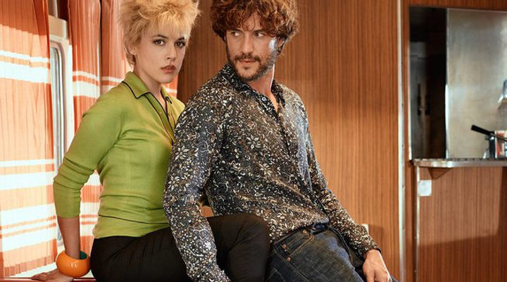 Adriana Ugarte y Daniel Grao posando en el set de 'Julieta'