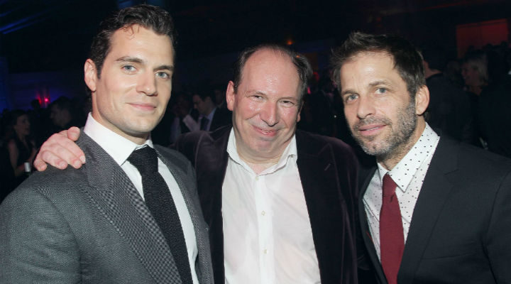 Hans Zimmer junto a Henry Cavill y Zack Snyder