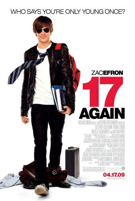 Cartel y fotos de '17 again' próxima película de Zac Efron