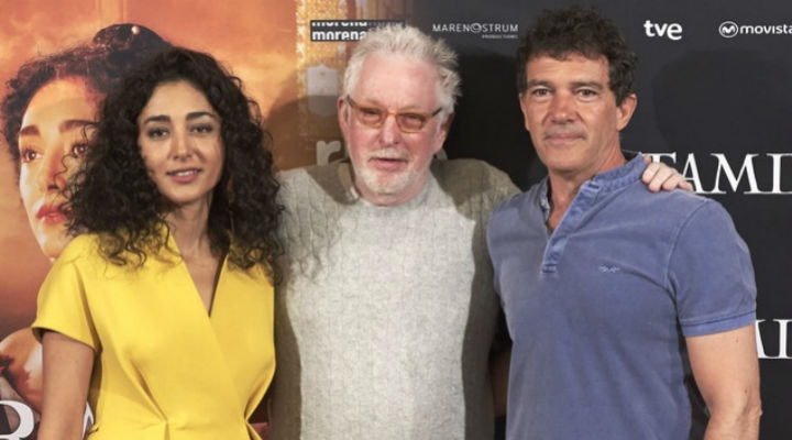 Hugh Hudson, Golshifteh Farahani y Antonio Banderas en Madrid