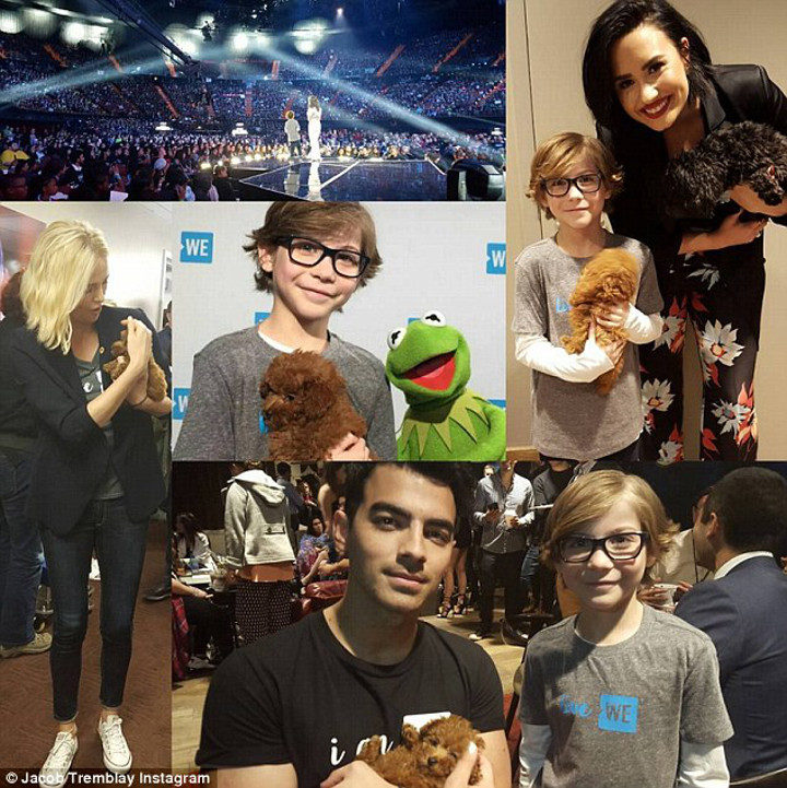 WE Day, famosos con el perro de Jacob Tremblay