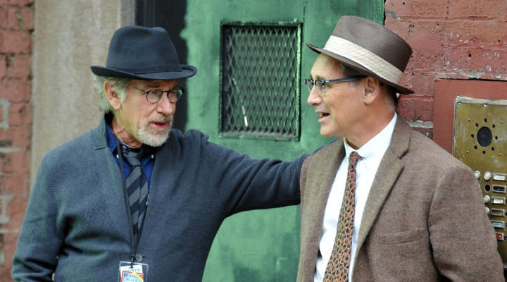 Mark Rylance y Steven Spielberg en el rodaje de 'El puente de los espías'