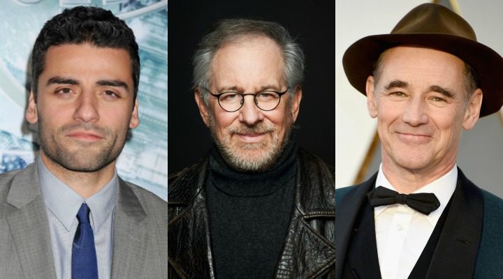 Oscar Isaac, Steven Spielberg y Mark Rylance